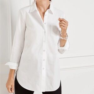 NWT- Talbots Linen Boyfriend Shirt- 1x- White